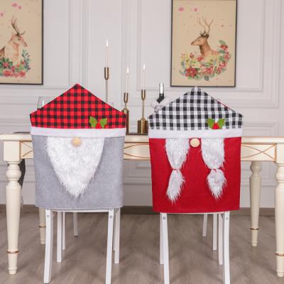 China Christmas New Plaid Cloth Festival Stuff Plaid Faceless Upholstery Chair Cover In Hotel Restaurant Chair Cover For Family for sale