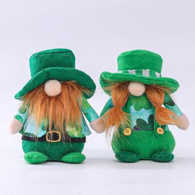 China Decorations Trendy St Patrick's Day Elf Plush Irish Gnome For Patrick's Day Table Ornament Green Tomte Home Decor for sale