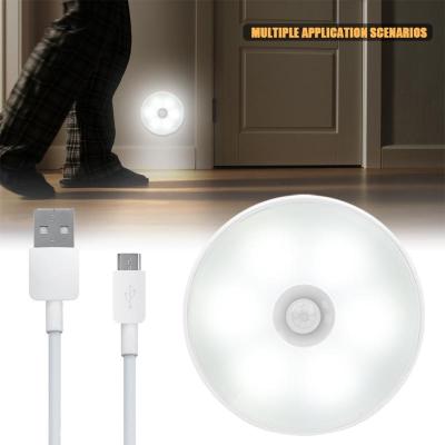 China Modern LED Human Body Induction Night Light USB Charging Lamp Kitchen Bedroom Energy Saving Light for sale