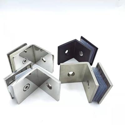 China Modern Popular Modern Style Glass Wall Flange Square Stainless Steel Wall Mount Hinge 90 Degree Wall to Glass Flange for sale