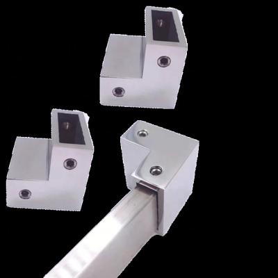 China Hot-selling Modern Bathroom Accessories Hardware Shower Door Glass Rod Connector Square Tube Corner Connector for sale