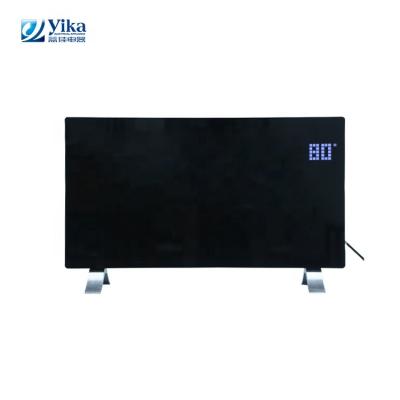 China High Quality Hotel 1000W/2000W Large LED Digital Display Glass Panel Electric Convector Heater With Remote Control for sale