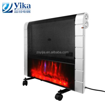 China Long Life Portable Electric Panel Mica 1200W Room Convect Heater With Flame for sale