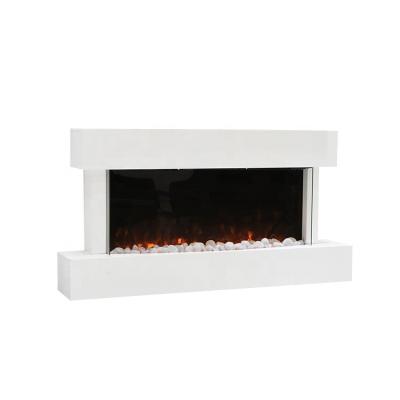 China High Quality 1000W/2000W 2 Side Glass Decoration Home Use Gears Wall Mounted Electric Fireplace With Log Set Or Pebbles for sale