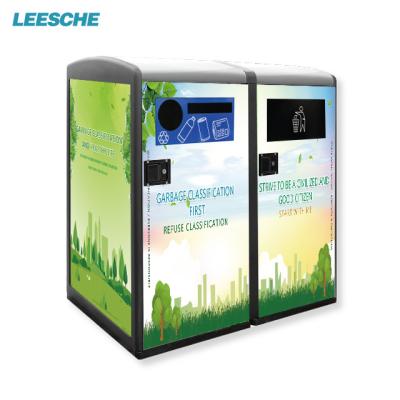 China Sustainable Double Cabinet Solar Energy Trash Compactor Intelligent Waste Management Solution Trash Can for sale