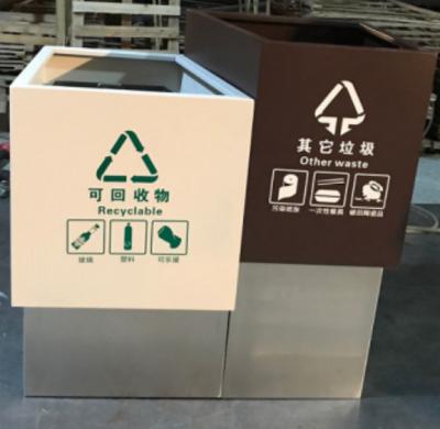 China Sustainable Recycling Stainless Steel Double Bin for sale