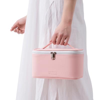 China Cute Fashion PU Heart Gift Makeup Bag Portable Waterproof Brushed Cosmetic Lady Bags for sale