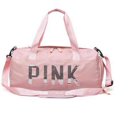 China camping & Hand Luggage PINK Large Capacity Dry And Wet Separation Bag Sports Fitness Swimming Bag Rise for sale