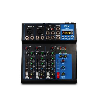 China Disco\bar\club DJ audio mixer\aux sound interface. f4 4 ch karaoke home music studio recording consoles recorder controller dsp professional for sale