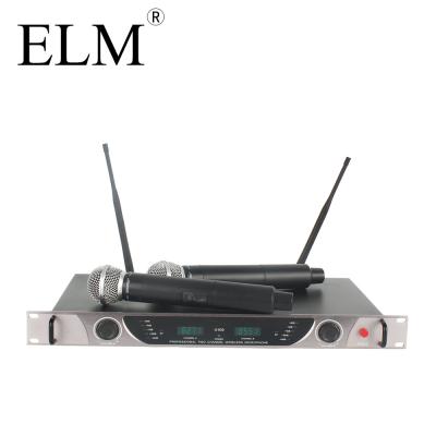 China Hot Selling Professional Wireless Karaoke Microphone 2CH VHF Handheld ELM Microphone U-930 Professional Wireless Microphone for sale