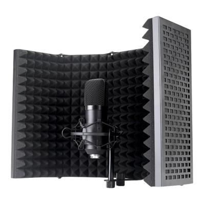 China Studio Piece Metal MIC Panel Five Isolation Shield Recording Desktop Microphone For Recording Studio Soundproof Cover for sale