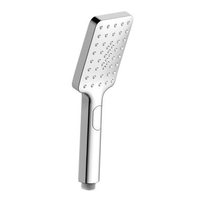 China Needle Free ABS PVC Chrome Plating Rectangle Shape Metal Texture Hand Shower Head for sale