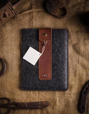 China All Material European Branding Germany Wool Felt Italian Vegetable Tanned Cowhide Leather Ipad Pocket Sleeve Case For Ipad Pro 12.9 2021 for sale