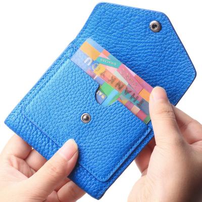 China QS8050 Vegan Saffiano Leather Bi-fold Card Holder Wallet RFID Shielding Mini Wallet for sale