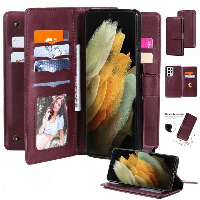 China Cell Phone Bags 2021 Luxury Brand Wallets Shockproof Phone Holder Genuine Leather Cell Phone Bags for sale