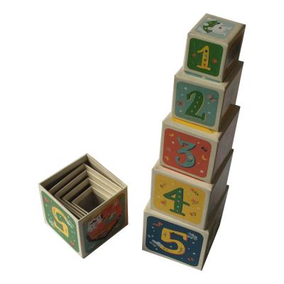 China 100% Eco-friendly Customized Educational Stacking Blocks Cardboard Building Blocks For Kids for sale