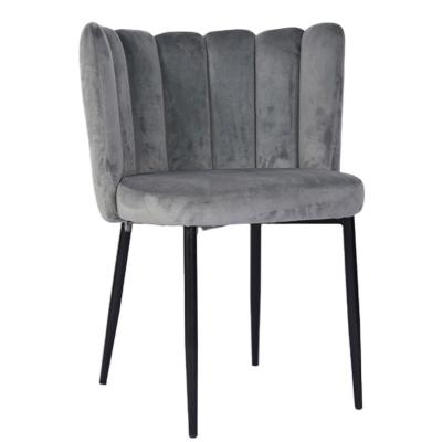 China Free Sample Supply Modern Design Strong Contemporary Upholstered Kitchen Chair Gray Fabric Velvet Dining Chairs For Cafe Restaurant for sale