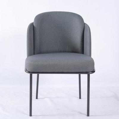 China Factory Supply Popular Strong Comfortable Design Hot Selling Home Kitchen Dining Chair Metal Legs Gray Fabric Velvet Dining Chair for sale