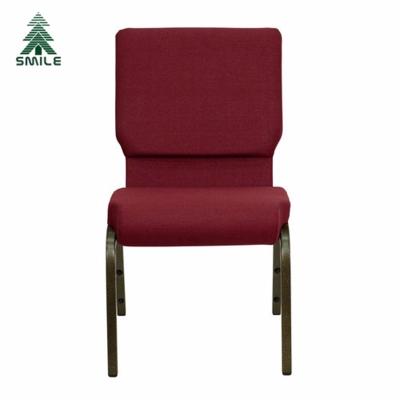 China Modern Wholesale China Hot Sale Cheap Metal Used Red Church Chairs With Bookrack for sale