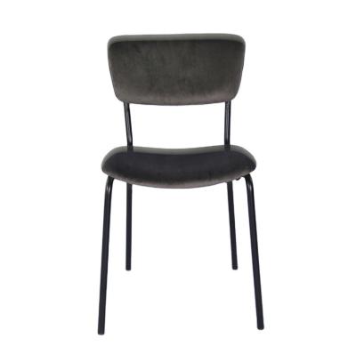 China Hot Selling Modern Metal Legs Modern Restaurant Furniture Removable Cover Black Fabric Velvet Cafe Dinner Chair Outdoor Restaurant Dining Chair for sale