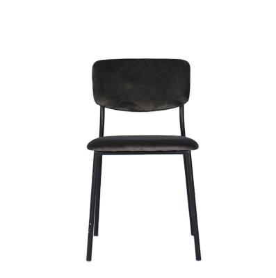 China Removable Cover Factory Wholesale Price Coffee Furniture Chair Metal Legs Fabric Velvet Modern Popular Cushion Seat Cover Factory Dining Chairs for sale