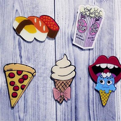 China Wholesale Cartoon Nickel Free Drinks Milk Egg Pizza Brooch Pin Badge Icons Acrylic On Backpack Medal Decoration Badge Acrylic Pin for sale