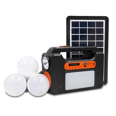 China Small Home 12W Solar Power Supply System With 5 USB Outlets 4 For Light Bulbs Ofr Phone Charging Silicon Battery Camping Lighting 1 pcs for sale