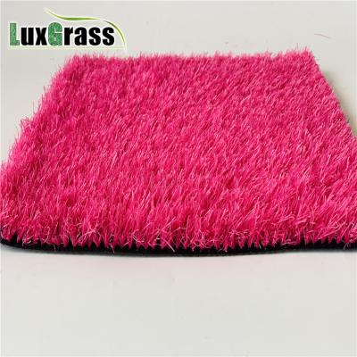 China Garden Landscape Display Luxgrass 25mm Pink Artificial Grass For Art Display for sale