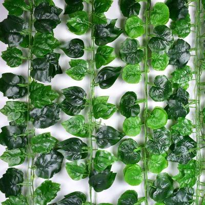 China Artificial Creeper Wall Simulation Resin Leaves Ivy Vine Green Leaves for sale