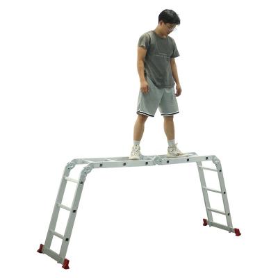 China Folding Ladders Multifunction Aluminum Folding Ladder With Big Or Small Connect Hinge for sale