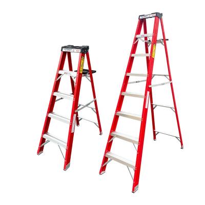 China Folding Ladders Price Cheap Step Extension Ladder Fiberglass/Single Side Fiberglass Extension Ladder With Aluminum Alloy Steps for sale