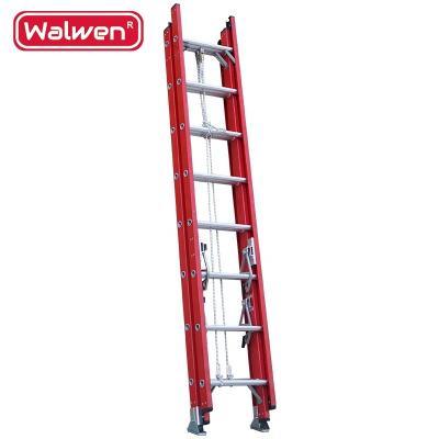 China Folding Ladders Factory Direct Sale Fiberglass Three Section Extension Ladder for sale