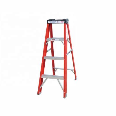 China Folding Ladders Ladder manufacturer Type 1A Insulation Fiberglass Folding Single Side A Frame Scissor Ladder for Domestic or Industrial Use for sale