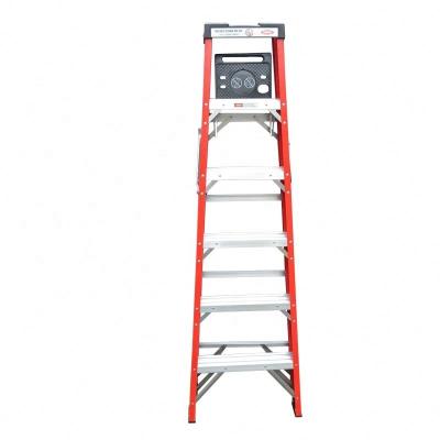 China Folding Ladders Strong and safe single side  fiberglass ladder with tray for sale