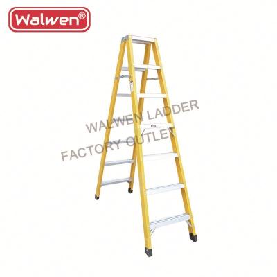 China Folding Ladders 2*12 steps double side fiberglass insulated portable loft ladder for sale