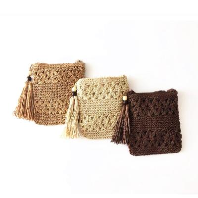 China 100% New 2019 Summer Eco-friendly Paper Beach Woven Cross - Body Crochet Straw Bag for sale