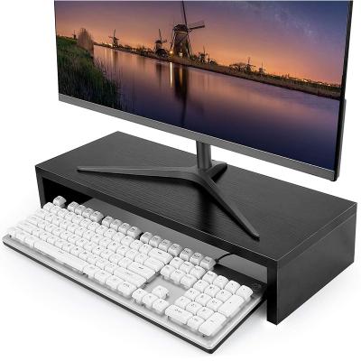 China Wooden Detachable TV Monitor Stand Desktop PC Computer Monitor Screen Riser for Ergonomic Desktop Laptop Printer Stand TV Shelf for sale