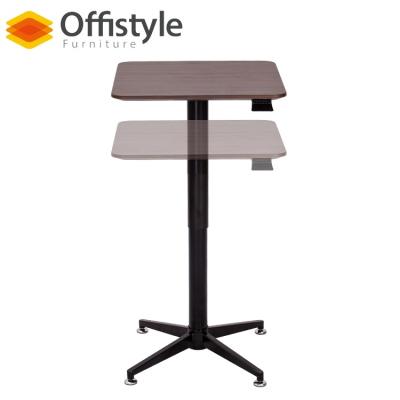 China Single Column Height Adjustable Shock Absorber (Height) Lift Laptop Desk Table With Wheels for sale