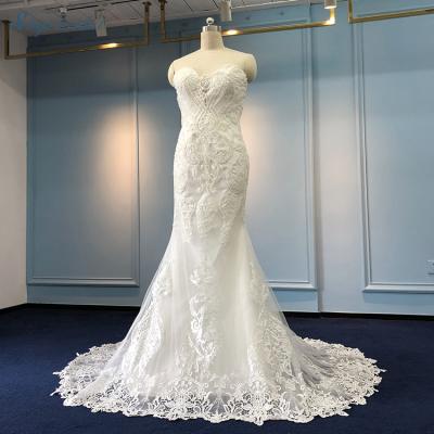 China Sustainable Little Tail Sweetheart Sleeveless Wedding Dress With Zipper for sale