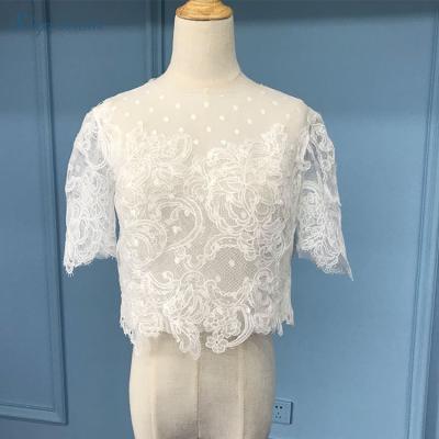 China White Bridal Gown Lace Jacket Vest Wedding Sustainable Bolero Half Sleeve for sale