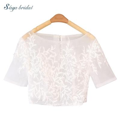 China Nylon Bride Shoulders Bolero Vest Jacket Wedding Dress Wedding Lace Up Made for sale