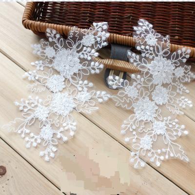 China Other This Bone Embroidered Lace Handmade Accessories White Bridal Tiaras DIY Materials Wedding Dress Decoration for sale