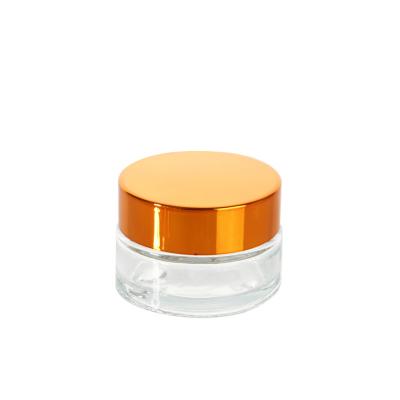 China Personal Care 5g 10g 15g 20g 30g 50g 60g 80g 100g Transparent Clear Round Bottom Cream Cosmetic Glass Jar for sale