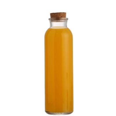 China 350ml 500ml Tall Glass Beverage Cylinder Juice Beverage Bottle for sale