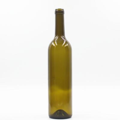 China Bulk Beverage Green Color 750ml Glass Wine Bottle Manufacturer for sale