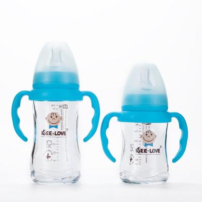 China BPA Free 14 350 BPA Free Borosilicate Baby Bottle High Quality Highly Transparent Glass Newborn Milk Powder Bottle for sale