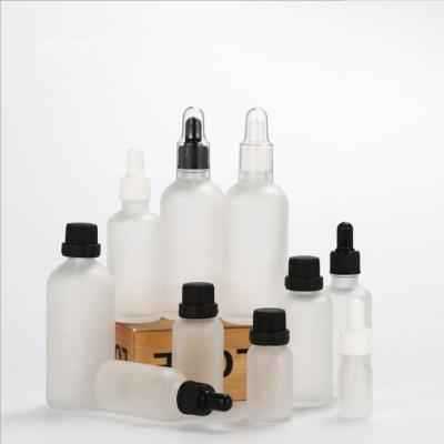 China Glass Bottles Of Personal Care 10ml 30ml White Frosted Lotion Or Essential Oil for sale