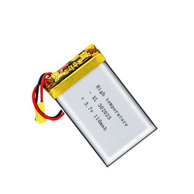 China Hot sale 302025 3.7v 110mah toys small lipo battery high temperature resistant polymer lithium battery for sale