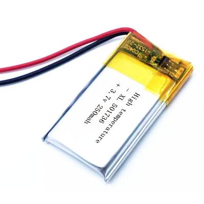 China Toys 501736 501735 80 high temperature polymer lithium ion battery 250mah 3.7v solid state battery for sale