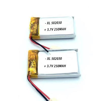 China Toys Rechargeable Lithium Ion Polymer Cell Lipo Battery 502030 3.7V 250mAh For Smart Watch Earphone Headphone Speaker GPS Toys for sale